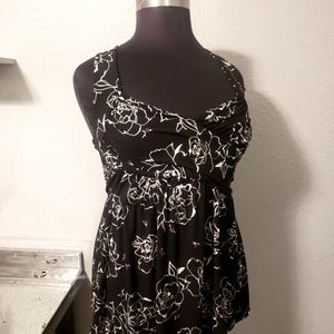 Torrid baby doll top black with purple